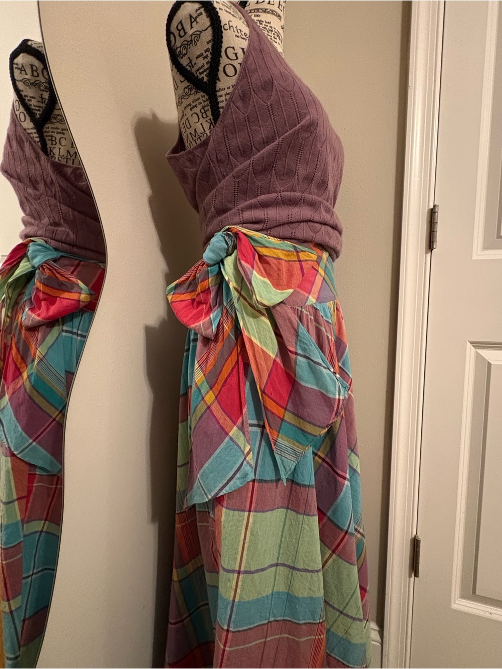 Ralph Lauren Handwoven Madras Cotton Wrap Maxi Skirt Convertible Dress - Picture 9 of 12